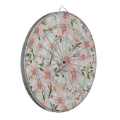Roze bloemen dartbord (Voorkant Links)