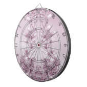 Roze Bloemen Dartbord (Voorkant Rechts)