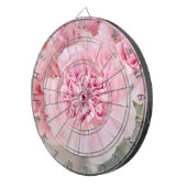 Roze bloemen dartbord (Voorkant Rechts)