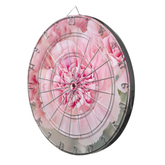 Roze bloemen dartbord (Voorkant Rechts)