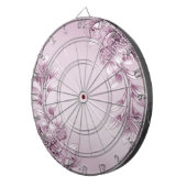 Roze Bloemen Dartbord (Voorkant Rechts)