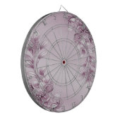 Roze Bloemen Dartbord (Voorkant Links)