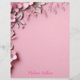 Roze bloemen decoratie met roze achtergrond briefhoofd