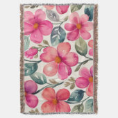 Roze bloemen deken (Voorkant Verticaal)