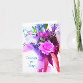 Roze Bloemen Denken aan je Word snel goed Kaart (Voorkant)