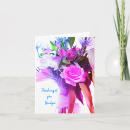 Roze Bloemen Denken aan je Word snel goed Kaart