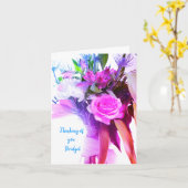 Roze Bloemen Denken aan je Word snel goed Kaart (Gele Bloem)