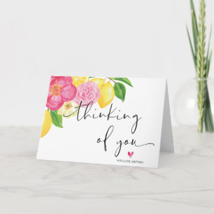 Roze Bloemen Denken aan U Aanmoediging Sympathie Kaart