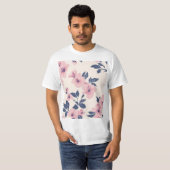 Roze bloemen design t-shirt (Voorkant volledig)