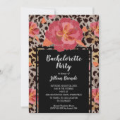 Roze Bloemen Dierenprint Bachelorette Party Kaart (Voorkant)