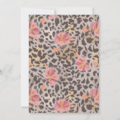 Roze Bloemen Dierenprint Bachelorette Party Kaart (Achterkant)