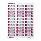 Roze Bloemen Disco Bal Mediterrane Eilanden Etiket (Full Sheet)