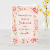 Roze Bloemen Dochter Gefeliciteerd Afstuderen Kaart (Gele Bloem)