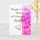 Roze bloemen dochter in de wet kaart (Gele Bloem)