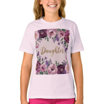 Roze bloemen dochter T-shirt