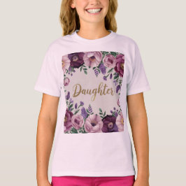 Roze bloemen dochter T-shirt