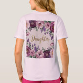 Roze bloemen dochter T-shirt (Achterkant)