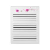 Roze bloemen donker gelaagd Notitieblok (Linkerzijde)