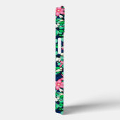 Roze bloemen, donkerblauwe achtergrond Case-Mate iPhone case (Achterkant / Rechts)