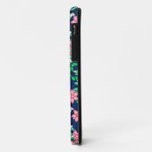 Roze bloemen, donkerblauwe achtergrond Case-Mate iPhone case (Achterkant/links)