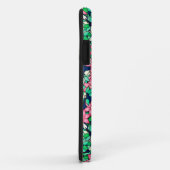 Roze bloemen, donkerblauwe achtergrond Case-Mate iPhone case (Achterkant/rechts)