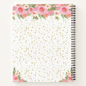 Roze Bloemen Donkere Huid Prinses Gastenboek Notitieboek (Achterkant)