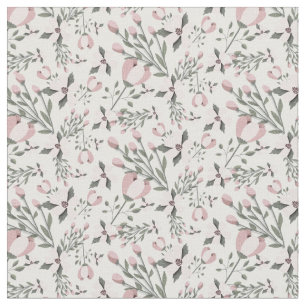 Roze bloemen donkergroene bladeren moderne bloem stof