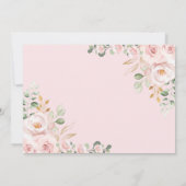 Roze Bloemen Doopsel Dankjewel Kaart (Achterkant)