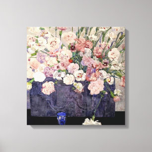 Roze bloemen door Mackintosh Canvas Afdruk