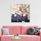 Roze bloemen door Mackintosh Canvas Afdruk (Insitu (Woonkamer))
