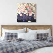 Roze bloemen door Mackintosh Canvas Afdruk (Insitu (Slaapkamer))