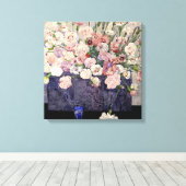 Roze bloemen door Mackintosh Canvas Afdruk (Insitu (Houten vloer))
