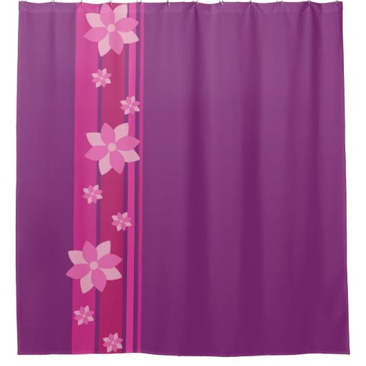 Roze bloemen douchegordijn (Voorkant)