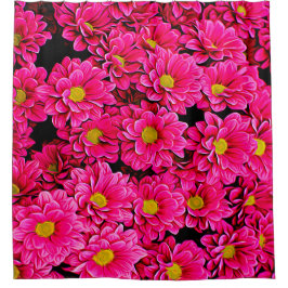 Roze Bloemen  Douchegordijn