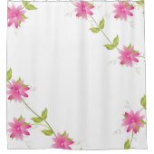 Roze bloemen douchegordijn (Voorkant)
