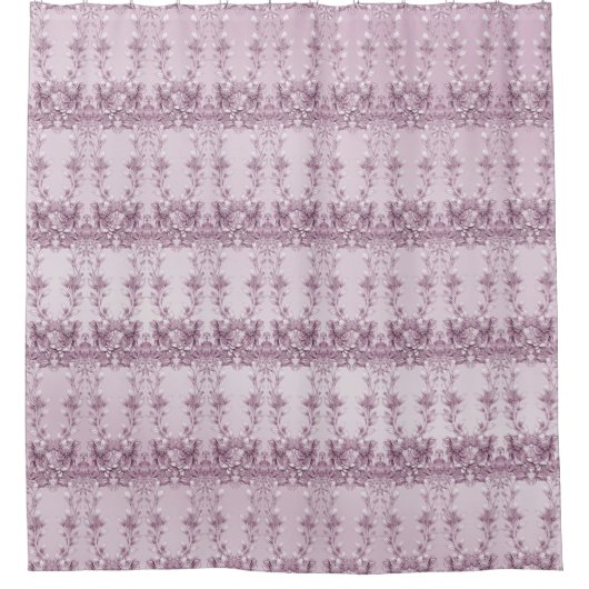 Roze Bloemen Douchegordijn (Voorkant)