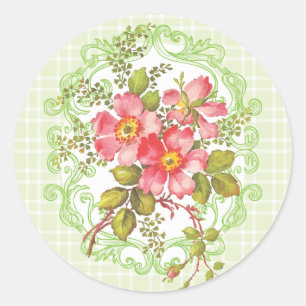roze bloemen dromen ronde sticker