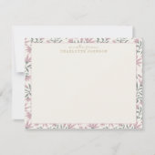 Roze bloemen | Een briefje van, platte briefkaart (Voorkant)