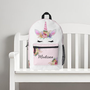 Roze Bloemen Eenhoorn Rugzak
