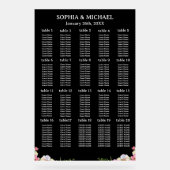 Roze Bloemen Eenvoudige Huwelijk Zitting Grafieken Acryl Bord (Voorkant)