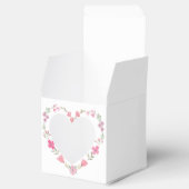 Roze Bloemen Eerste Communie Hart Bedankdoosjes (Geopend)