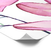 Roze Bloemen Eerste Heilige Communie Welkom Teken Poster (Hoek)