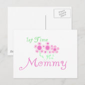 Roze bloemen, eerste keer mammie overhemden en cad briefkaart (Voorkant / Achterkant)