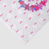 Roze Bloemen Eid mubarak Tissuepapier (Detail)