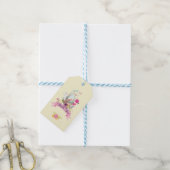 Roze bloemen, eieren, flamingo & Bunny Dank u Cadeaulabel (Met Touw)