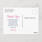 Roze bloemen, eieren, flamingo en Bunny Party Beda Briefkaart (Achterkant)