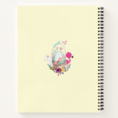 Roze bloemen, eieren, flamingo en Bunny-Waterverf Notitieboek (Achterkant)