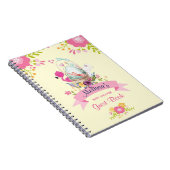 Roze bloemen, eieren, flamingo en Bunny-Waterverf Notitieboek (Rechterzijde)