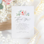 Roze bloemen Elegant Baby shower Dank je wel Bedankkaart<br><div class="desc">Roze bloemen elegant schattig klein baby shower dank je kaarten</div>