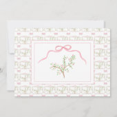 Roze Bloemen  Elegant Baby shower Kaart (Achterkant)